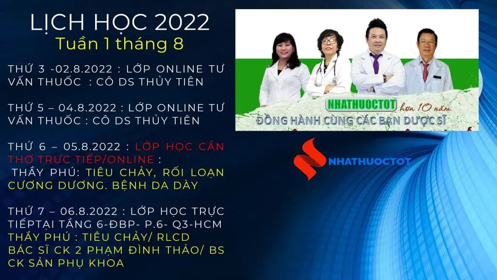 LICH HOC TUAN MAU NHA THUOC TOT nam 2022