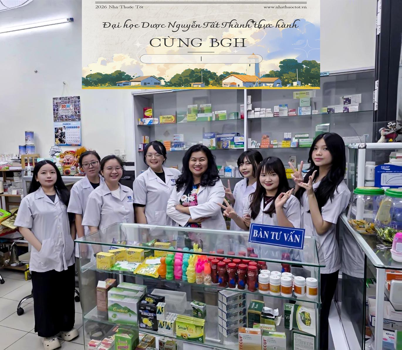 Hành trình thực hành của sinh viên dược Nguyễn Tất Thành tại Nhà Thuốc Tốt 11 duoc dai hoc nam cuoi nguyen tat thanh 2026 nhom1