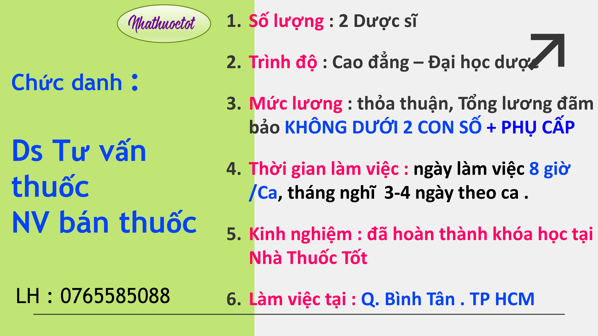 Viec lam thang 10. 2026 duocsituvan.banthuoc hcm